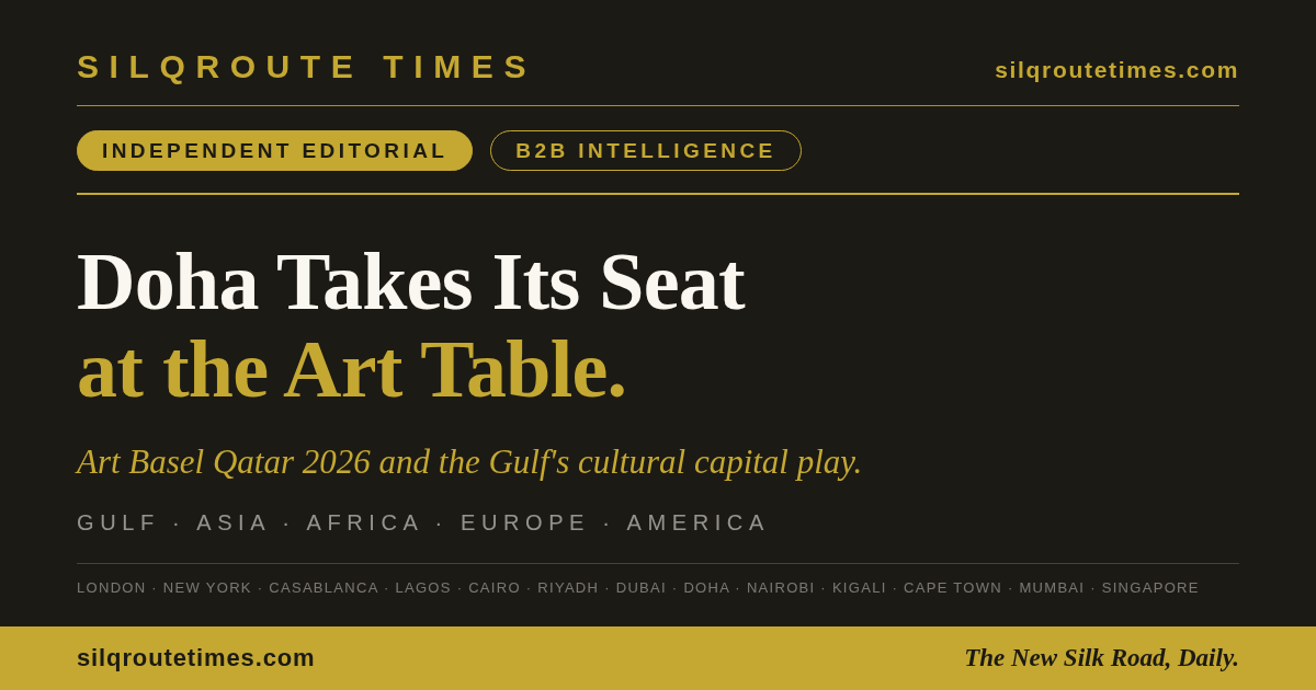 Doha Did Not Buy an Art Fair, It Bought a Calendar Slot